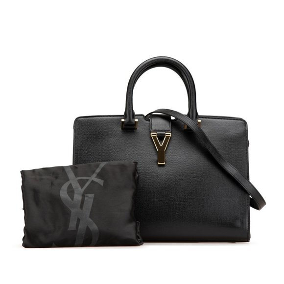 Saint Laurent Cabas Y-Line Handbag/Shoulder Bag, 2-Way, Black Leather, Women's, - Picture 10 of 10